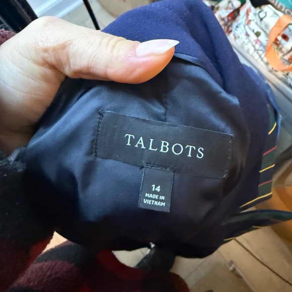 Talbots Navy Blue Ribbon Trim Academia Blazer - Picture 5 of 8